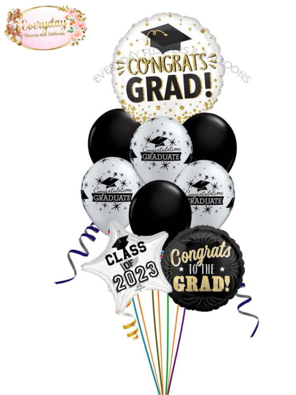 CONGRATS BURGUNDY GRAD BALLOON BOUQUET