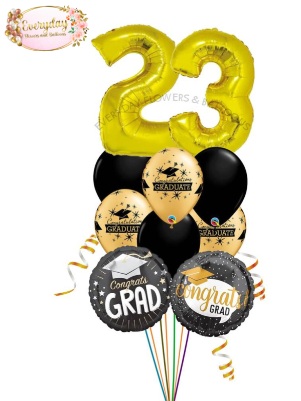 CLASS OF 2023 GRADUATION BALLOON BOUQUET IN GOLD