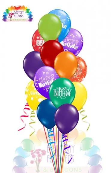 multicolored happy birthday balloon