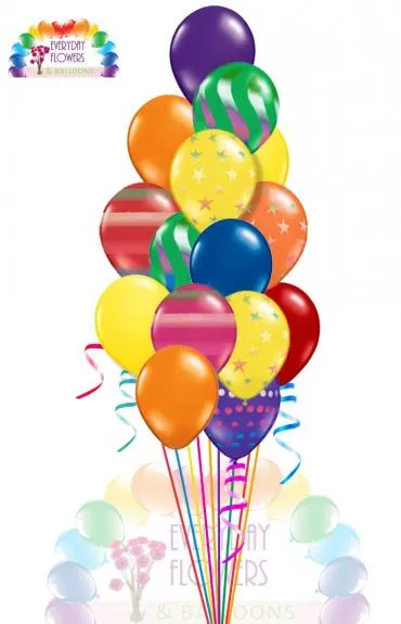 multicolored happy birthday balloon
