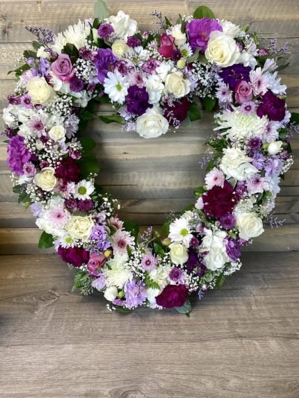 Lavender and White Open Heart