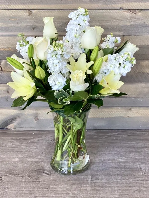 Vase All-White Arrangement