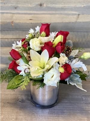 red and white flowers
