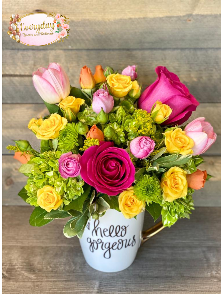 HELLO GORGEOUS MUG BOUQUET
