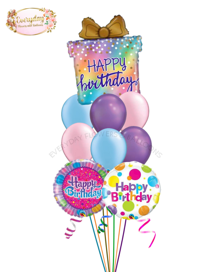 Present Birthday Balloon Bouquet