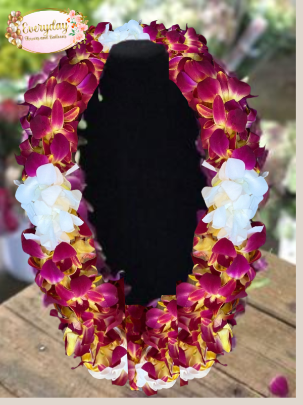 Graduation Lei –Yellow. Red and White