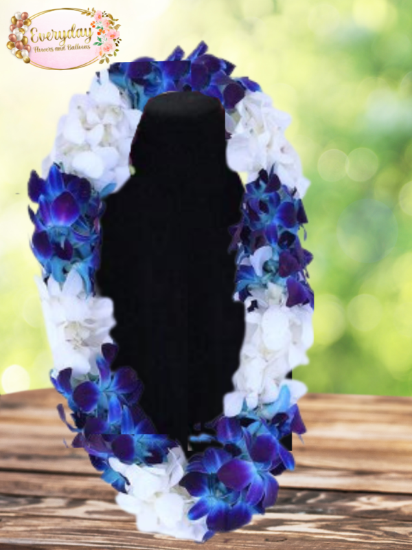 Graduation Lei – Blue and White