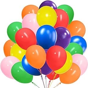 Loose 11 inch Latex Colorful Balloons Helium- Filled W/Ribbons.