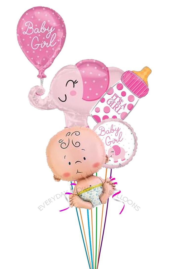 BABY GIRL GIRAFFE BALLOON BOUQUET