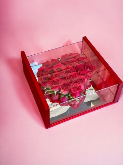 Heart Shaped Roses in an Elegant Box