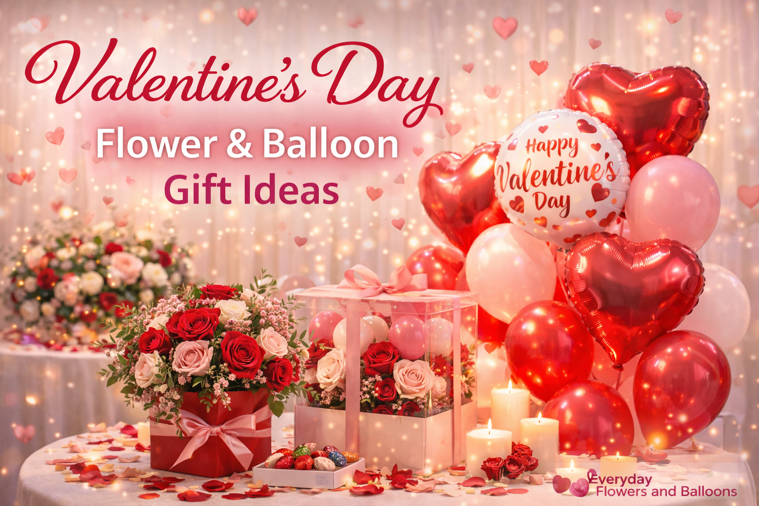 Valentine's Day gift ideas and balloons