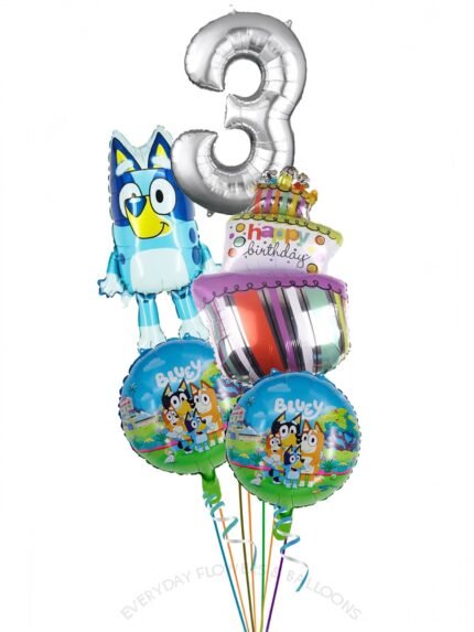 One Digit Bluey Birthday Balloon Bouquet