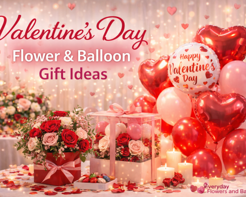 Valentine's Day gift ideas and balloons